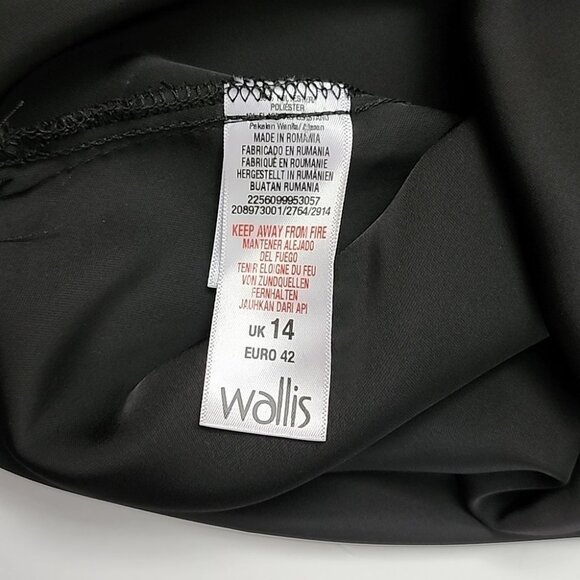 Wallis Women's Black Sleeveless Tunic Top Beaded Collar Applique Slits Size 10 - Picture 8 of 12